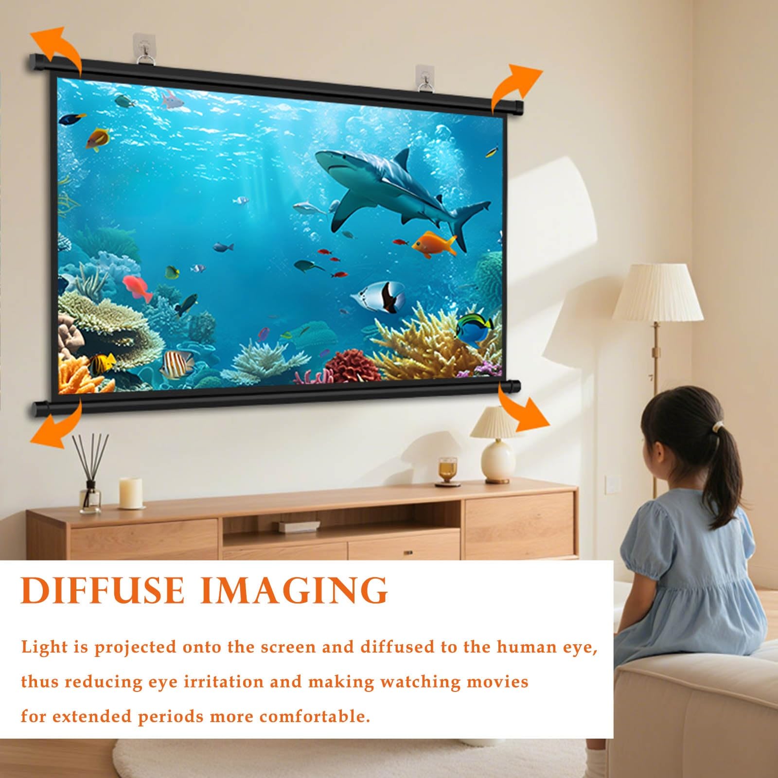 Telo Proiettore Home Theater, Schermi Portatili Antirughe Interni Esterni
