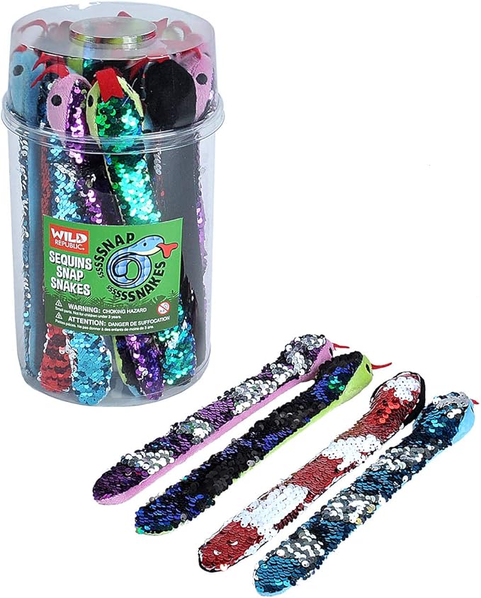 Amazon.com: WILD REPUBLIC Snake Snap Bracelets Bucket, Fake Snakes ...