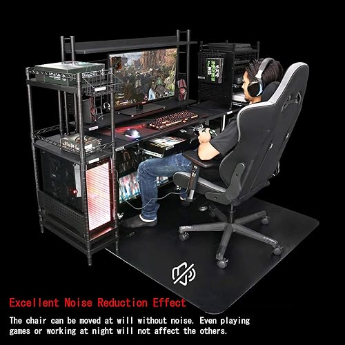 Miniatura 6 de SALLOUS Tapete para silla para suelos duros, 47 x 36 pulgadas, de vinilo, protector para silla de escritorio, para superficie dura, tapete multiusos