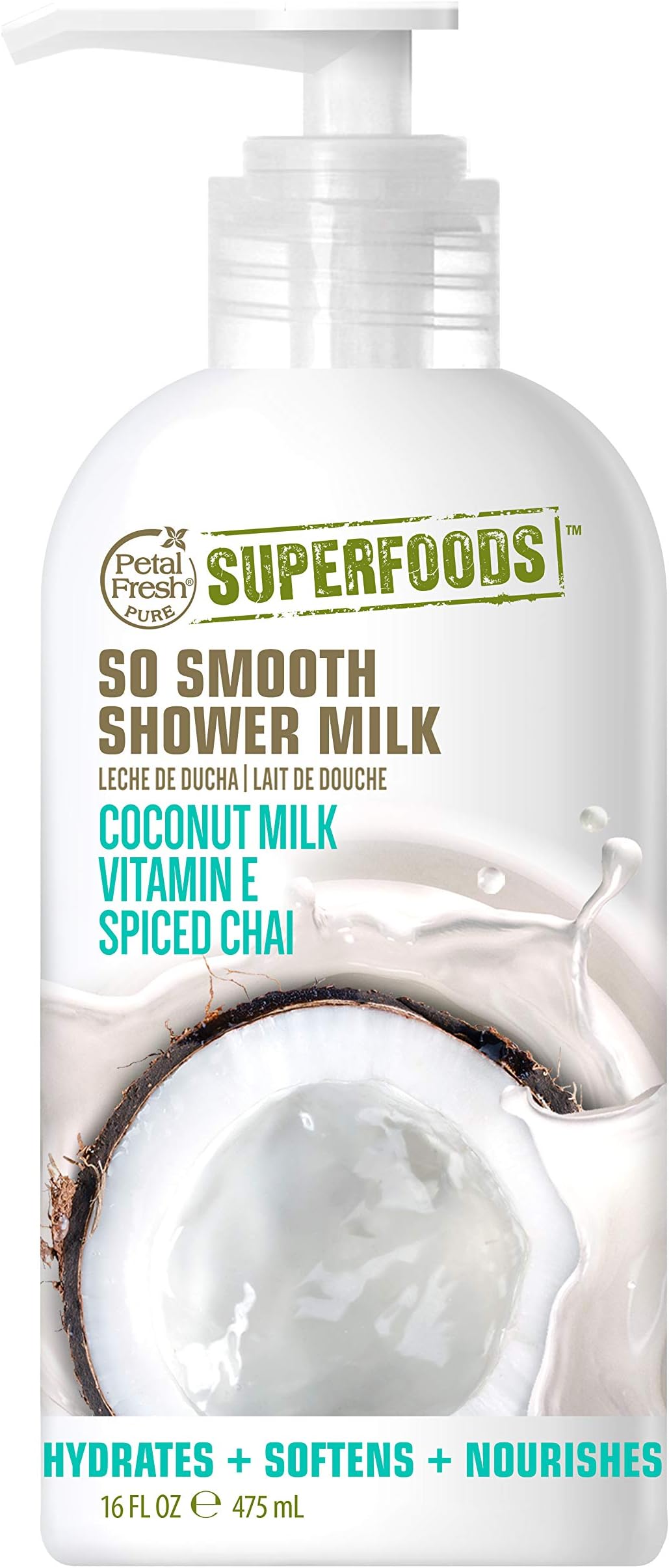 Petal FreshSuperFoods So Smooth Ultra-Hydrating Shower Milk (Coconut Milk, Vitamin E & Spiced Chai) | SuperFoods Beauty