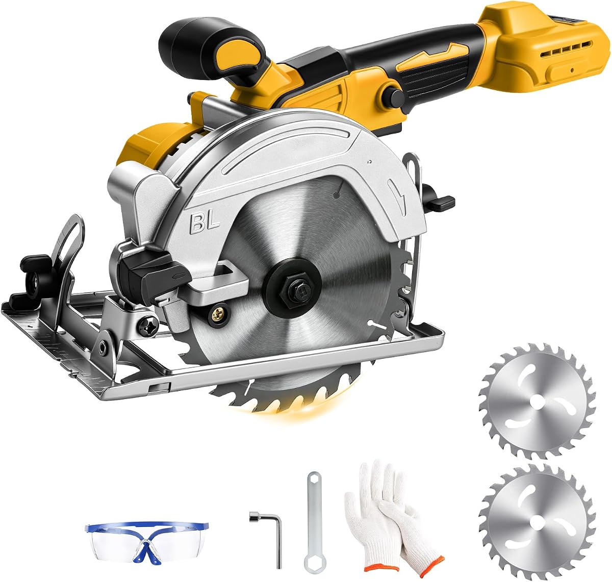 Sierra circular inalámbrica de 5-1/2 pulgadas para batería Dewalt de 20 V | Motor sin escobillas, 0-6500 RPM, bisel de corte de 0-45°, profundidad de corte: "(90°), "(45°), para cortar madera, plástico, PVC