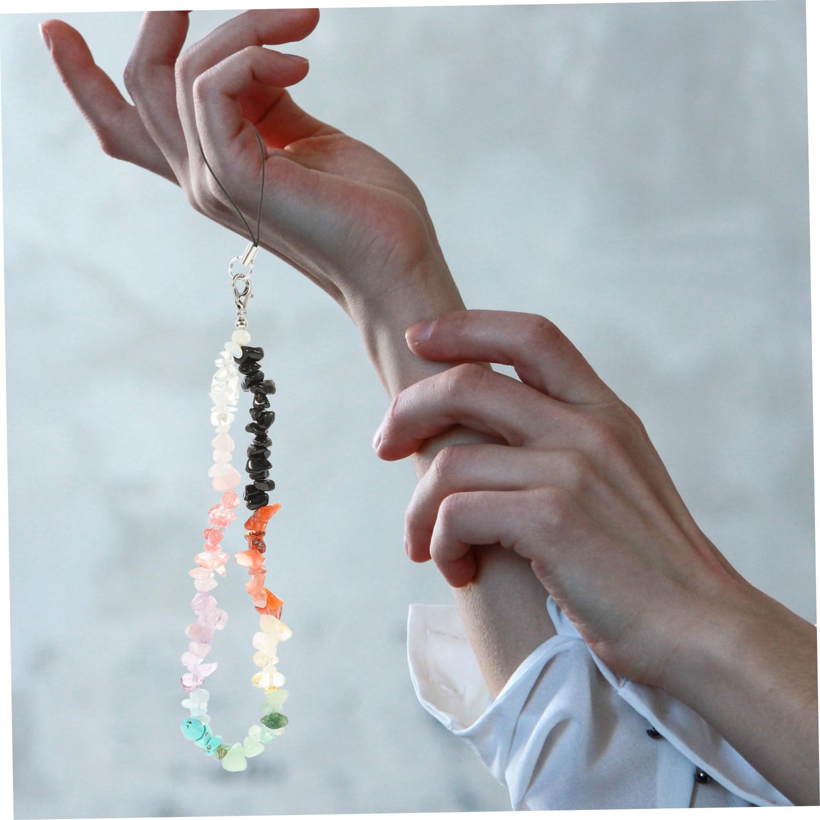 DOITOOL 8piezas Cadena De Teléfono Beads Cuerda Antideslizante Para Móvil Accesorio Decorativo y Práctico Para Llevar Teléfonos Cámaras y Llaves