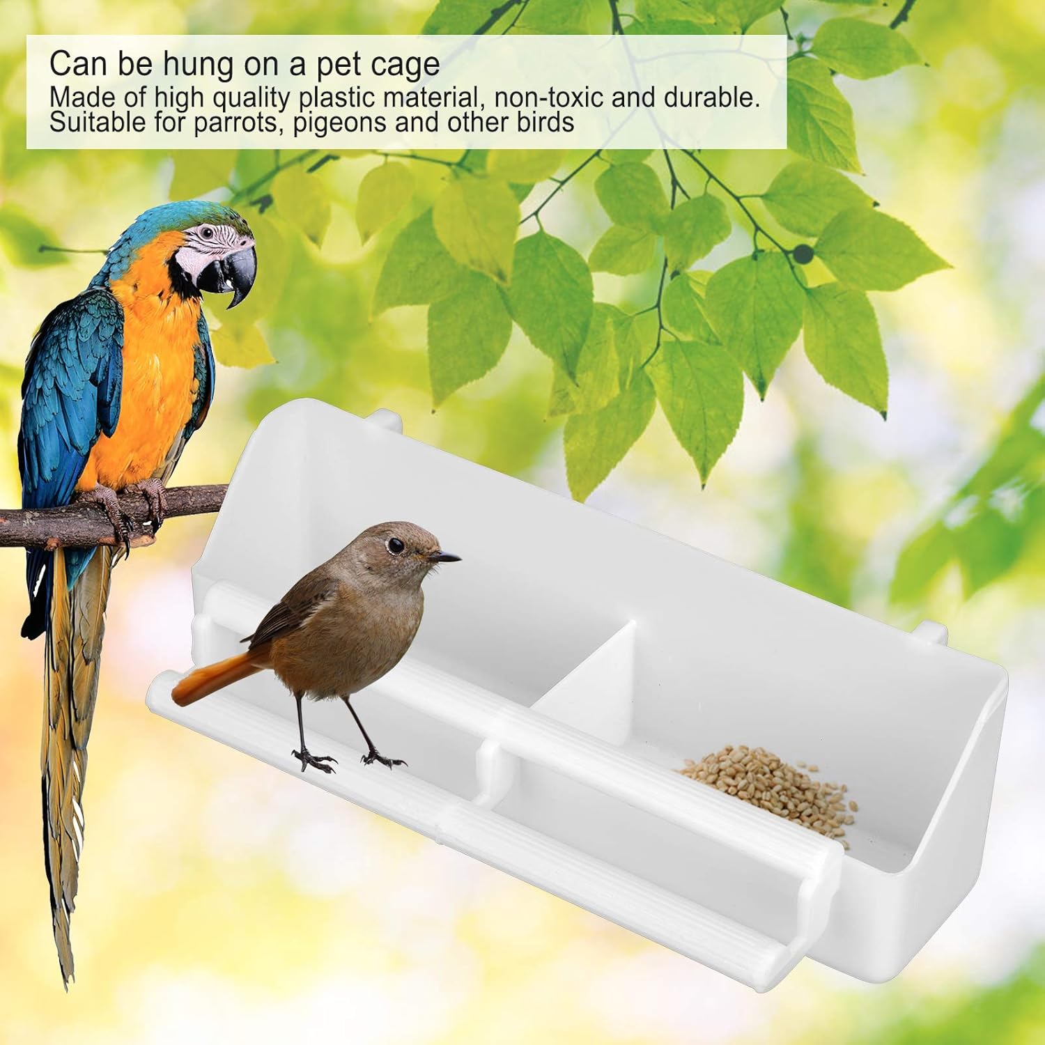4pcs Bird Feeders Parrots Feeder Pet Bird Hanging Food Water Bowl Thickened Bird Food Box Food Box Pigeons Stand Cage Feeding Tools