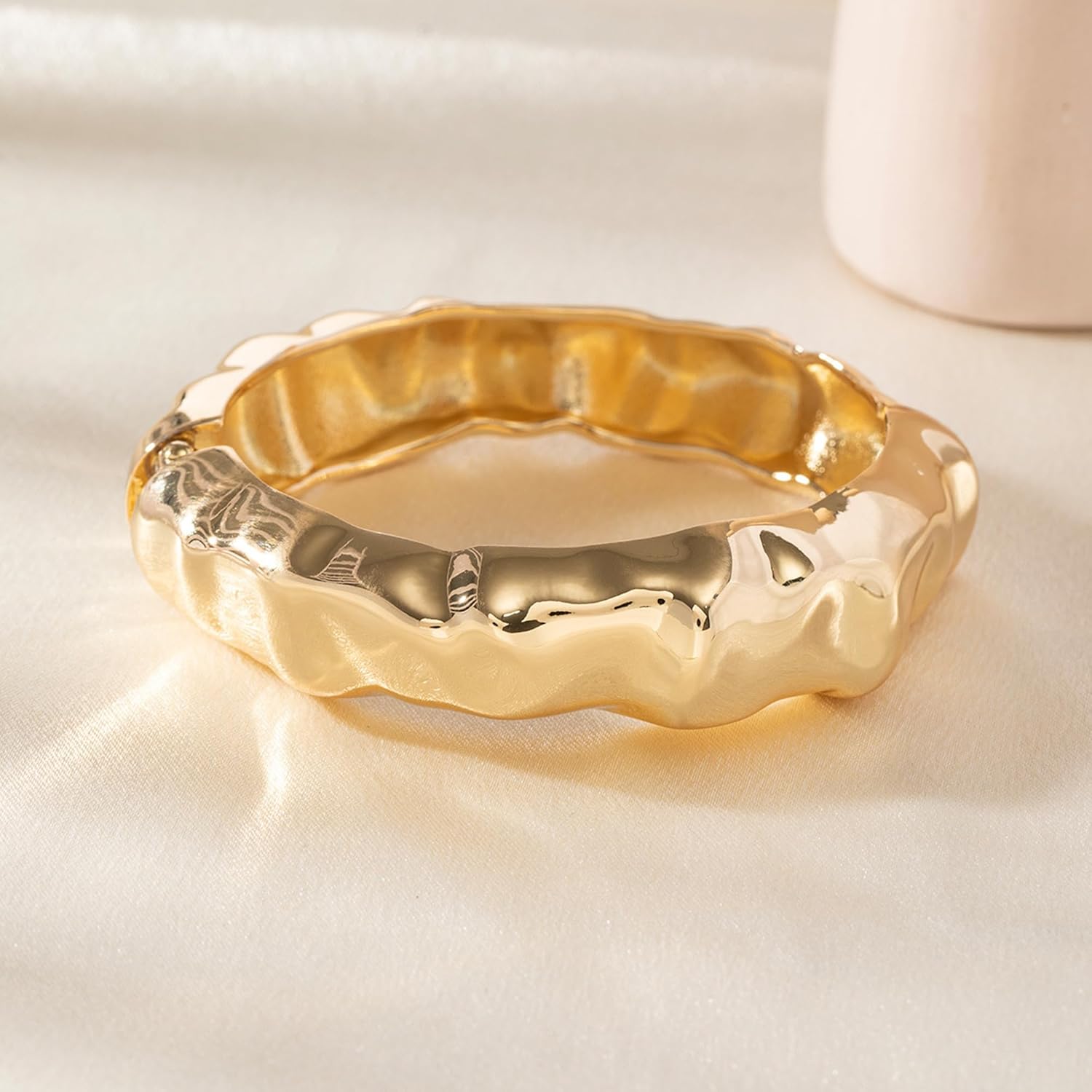 Gold/Silver Chunky Bangle Bracelets for Women Wide Cuff Bangle Wrist Cuff Bracelets Jewelry - Image 6