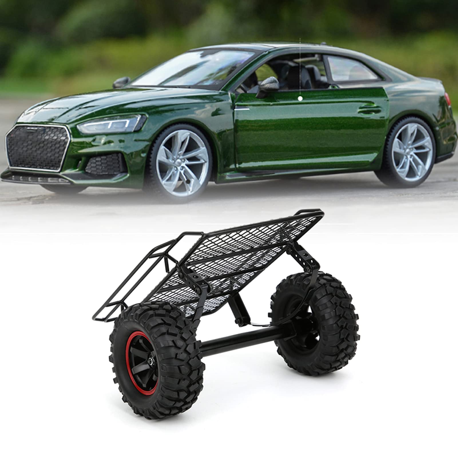 Przyczepa RC Metalowa do Modeli Samochodów SCX10 | Trwała metalowa konstrukcja, łatwa w montażu, kompatybilna z modelami 1/10