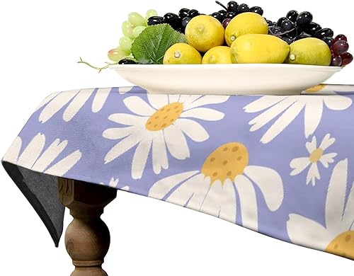 Miniatura 792 de Mantel floral hippie, diseño retro de los años 70, naranja, rosa, azul, floral, bohemio, estampado estético de margaritas, para fiesta, picnic