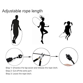 BOOMIBOO Jump Rope, Adjustable Jump Ropes,Skipping Rope Tangle-Free Rapid Speed with Ball Bearings for Women Men Kids,Exercise & Slim Body Jumprope at Home School Gym