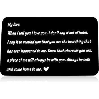 Wallet Card Insert Mini Love Note Insert Valentine S Day Gift For Boyfriend Men Deployment Gifts For Men Husband Gifts From Wife Women Fathers Day Dad Gifts Fiance Gifts My Love Gift At Amazon