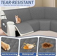 Vista 5 de Arfntevss - Fundas de sofá seccional reclinable 100% impermeables en forma de L, funda de sofá para sofá seccional reclinable en forma de L, juego