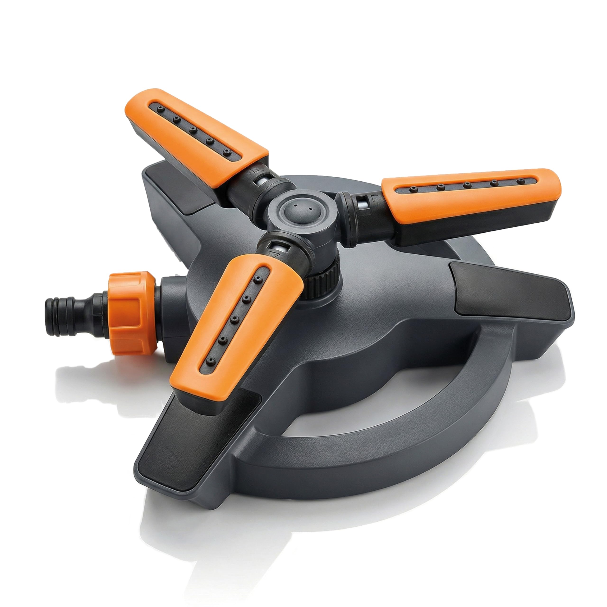 Brandson – Viereckregner 360 Grad für große Flächen - Rasensprenger 3/4 Zoll - 18 Düsen - unterschiedliche Abstrahlwinkel - rotierender Wassersprinkler – DREI Arme – für Garten Pflanzen Beete