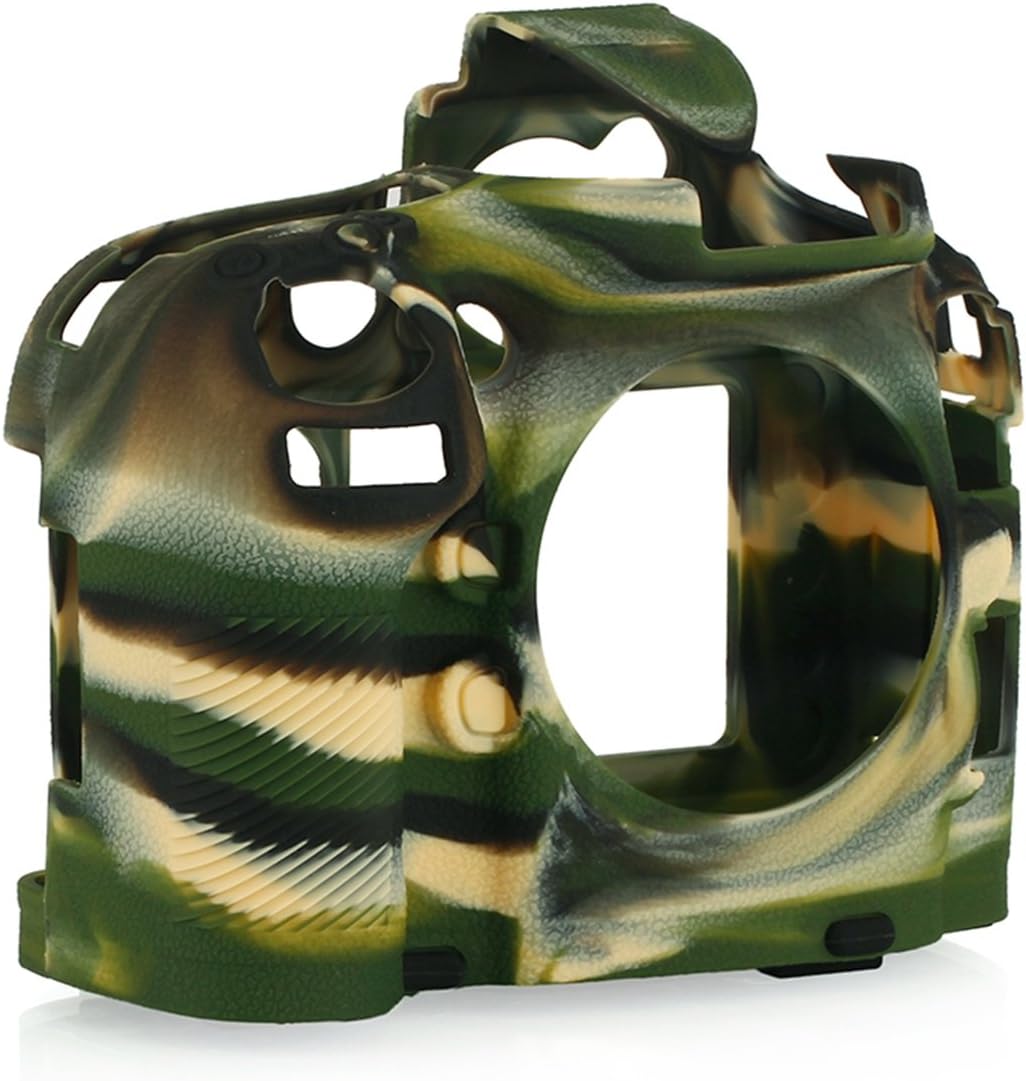 Camera Case for Nikon D800 D800E - Silicone Protective DSLR Skin Cover, Detachable Cage, Shockproof, Dustproof (Camouflage)