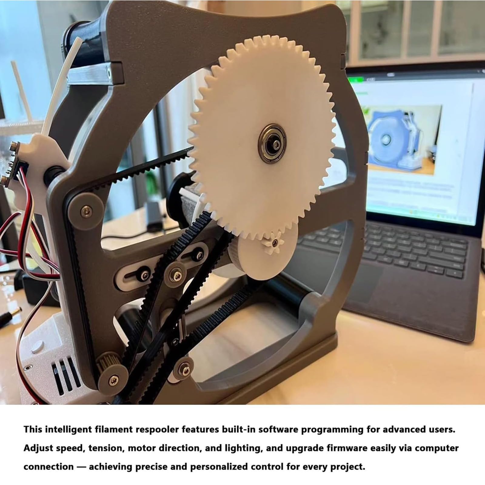 Bobina eléctrica para filamento 3D, función inteligente de arranque/parada, bobinado limpio sin enredos, alambre universal y bobinador de alambre de soldadura para bobinas de 1 kg