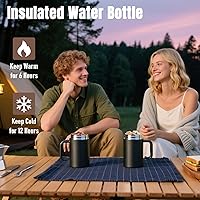Vista 3 de Botella de agua aislada de 17 onzas, taza de café de viaje de acero inoxidable, tazas de viaje aisladas para calientes y fríos, vaso de café aislado
