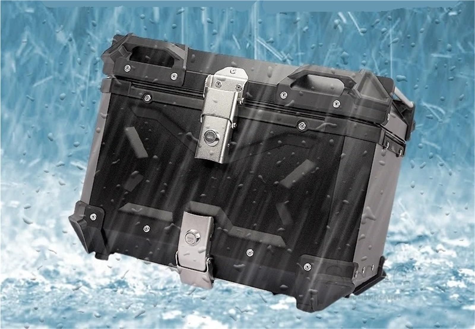 Baúl de Moto Baúl de Motocicleta, baúl Trasero de Aluminio, Motocicleta Impermeable, Caja de Herramientas(45L-Silver)