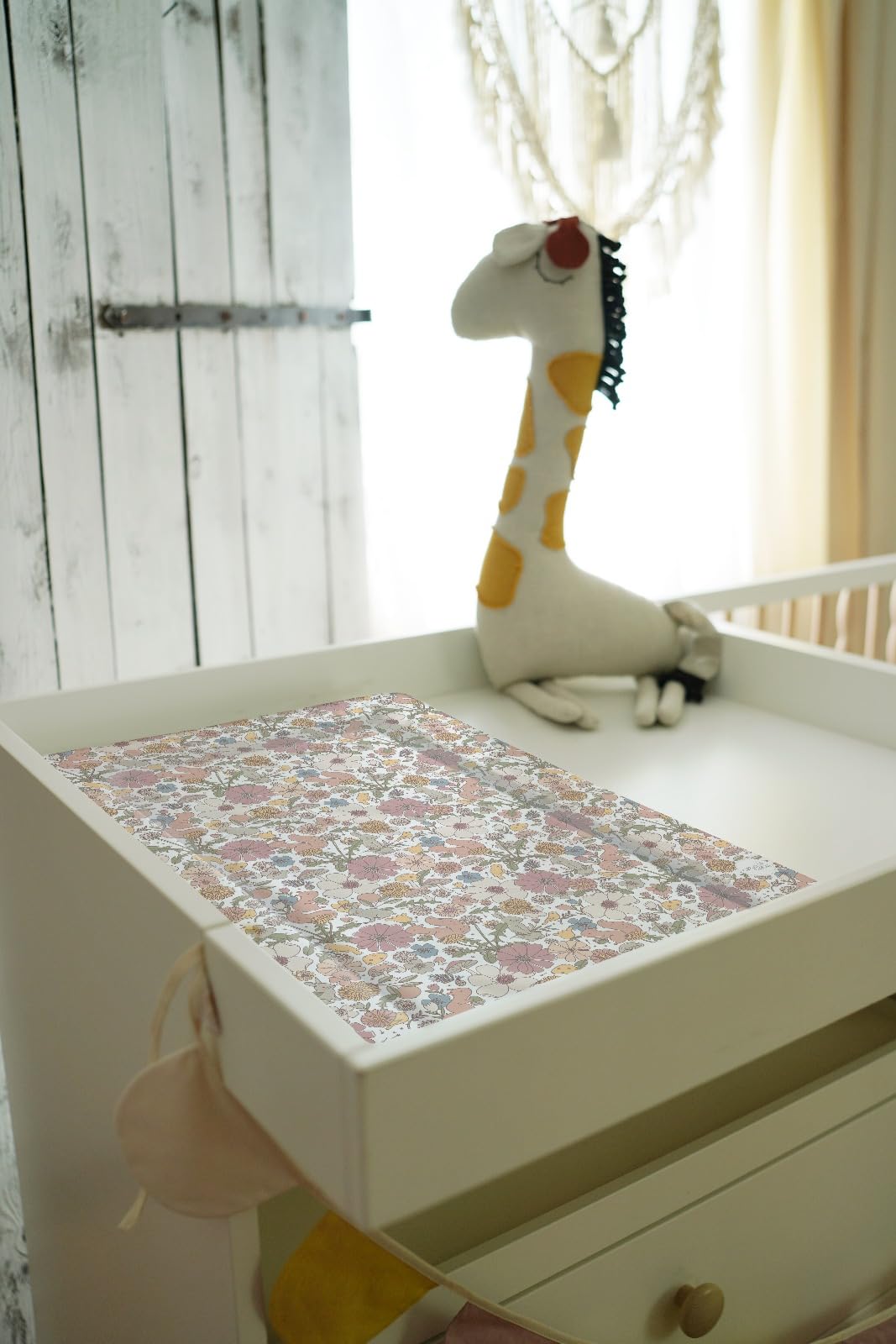 Fasciatoio impermeabile con bordi rialzati, unisex, 46 x 73 cm, motivo: arcobaleno o fiori (floreale)