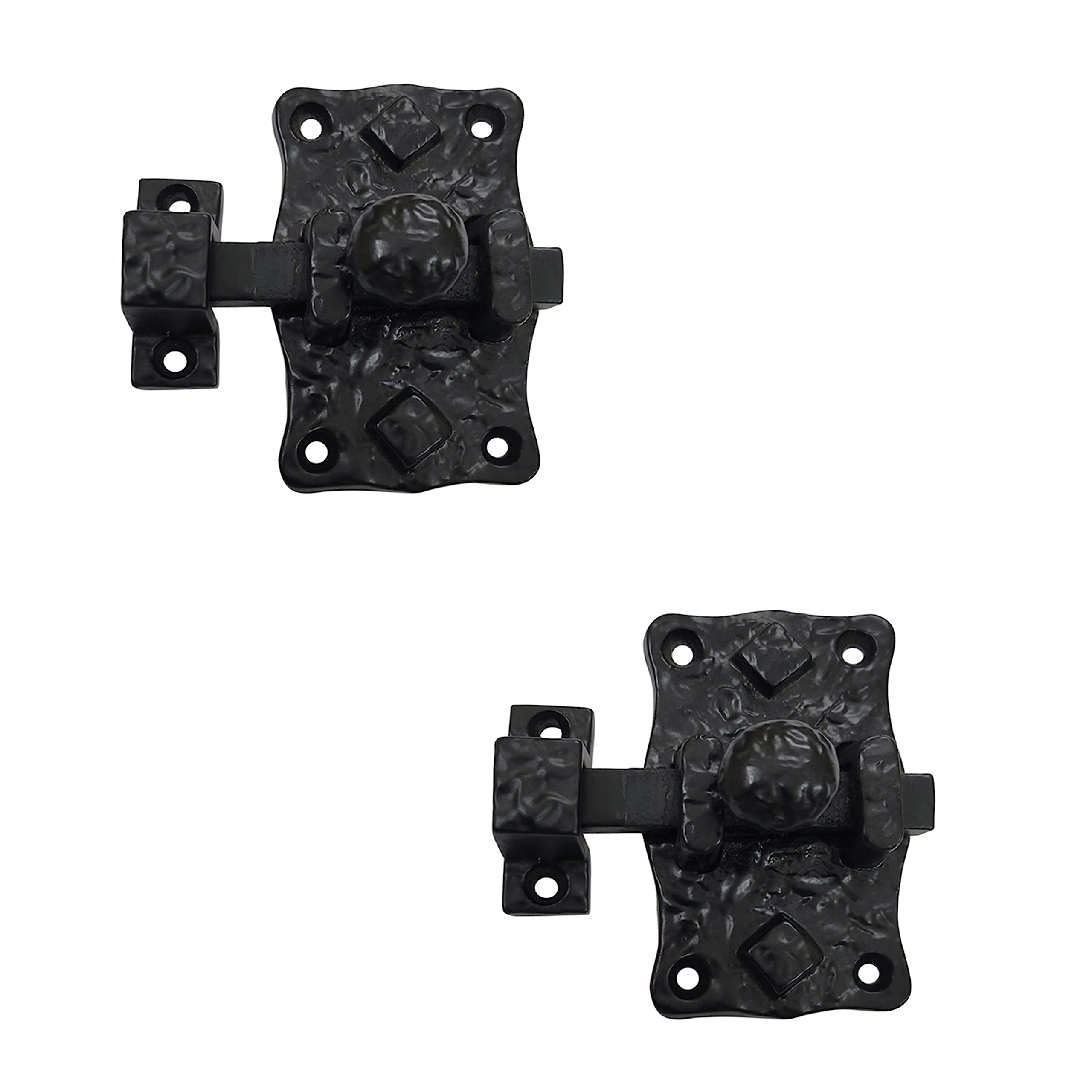 Loquet antique en fonte noire Adonai Hardware Mehir pour porte de grange et volet x2