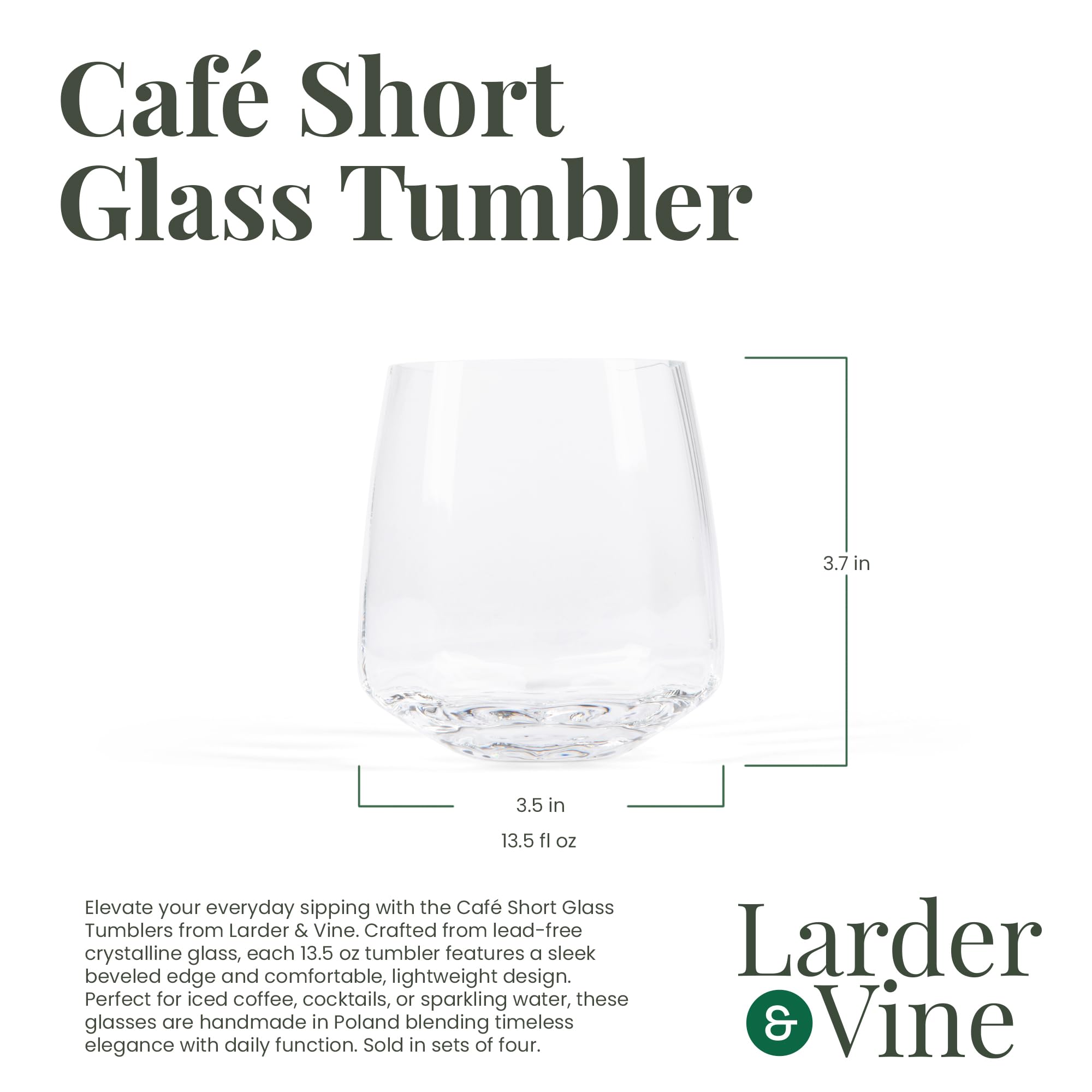 Larder & Vine Vasos para beber | 4 piezas | Textura corta