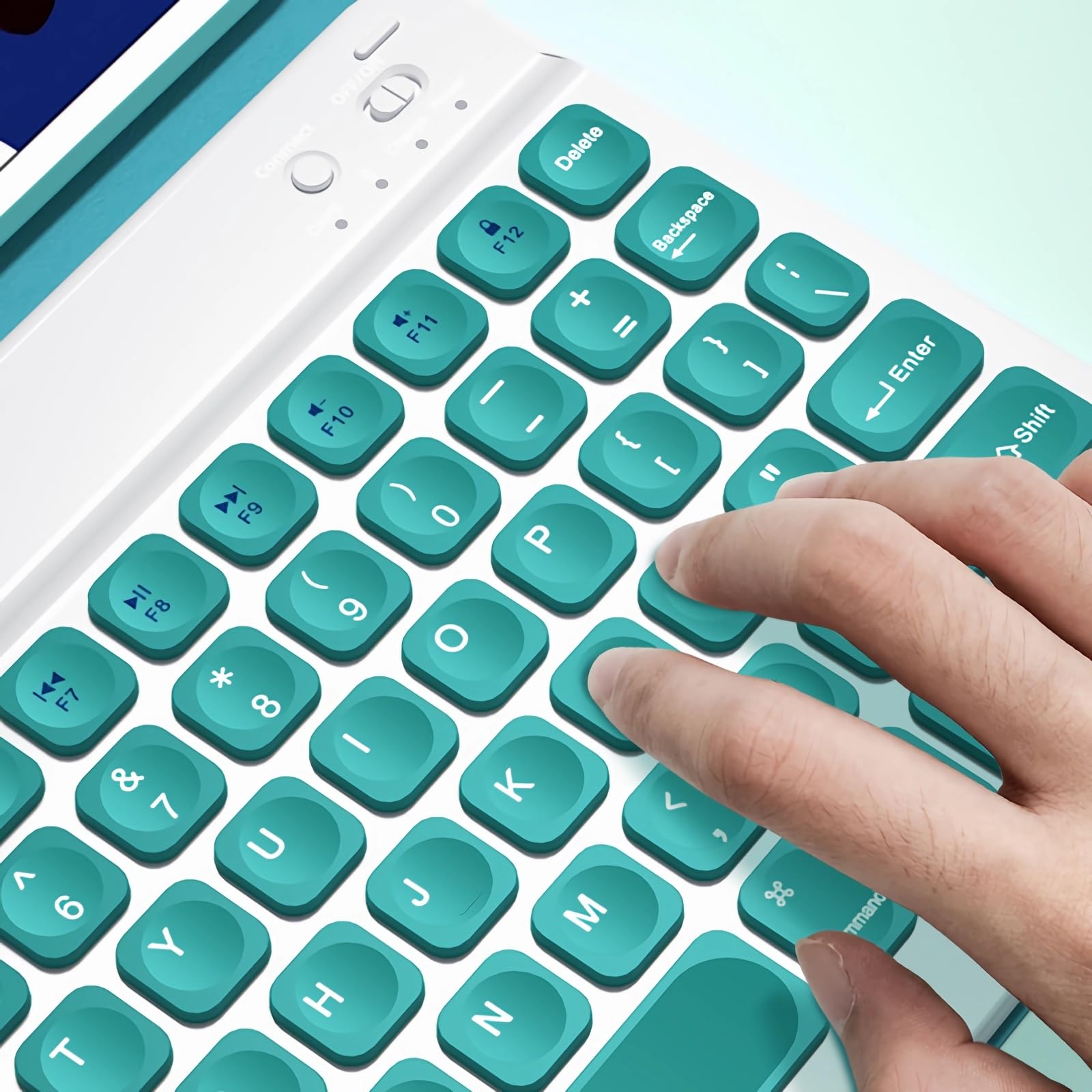 Étui Clavier pour Huawei MatePad 10.4/Honor V6 10.4, Porte-Crayon Intégré, Clavier Rétro-éclairage sans Fil Détachable et Magnétique avec Souris Bluetooth,Noir