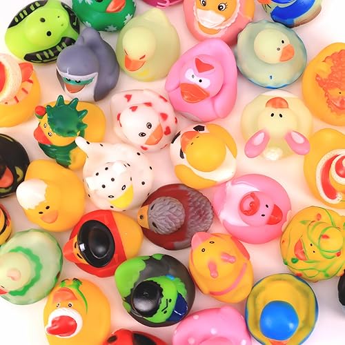 Miniatura 9 de Surtido de juguetes de pato de goma, lindos patitos para niños, 25 piezas de juguetes de baño de patitos, patos de goma para piscina de playa,