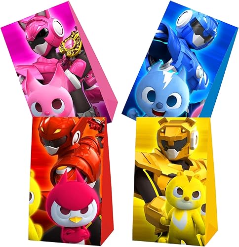 Miniatura 4 de 12 bolsas de regalo de fiesta Miniforce, suministros de fiesta de cumpleaños Miniforce para decoraciones de fiesta de cumpleaños Miniforce.