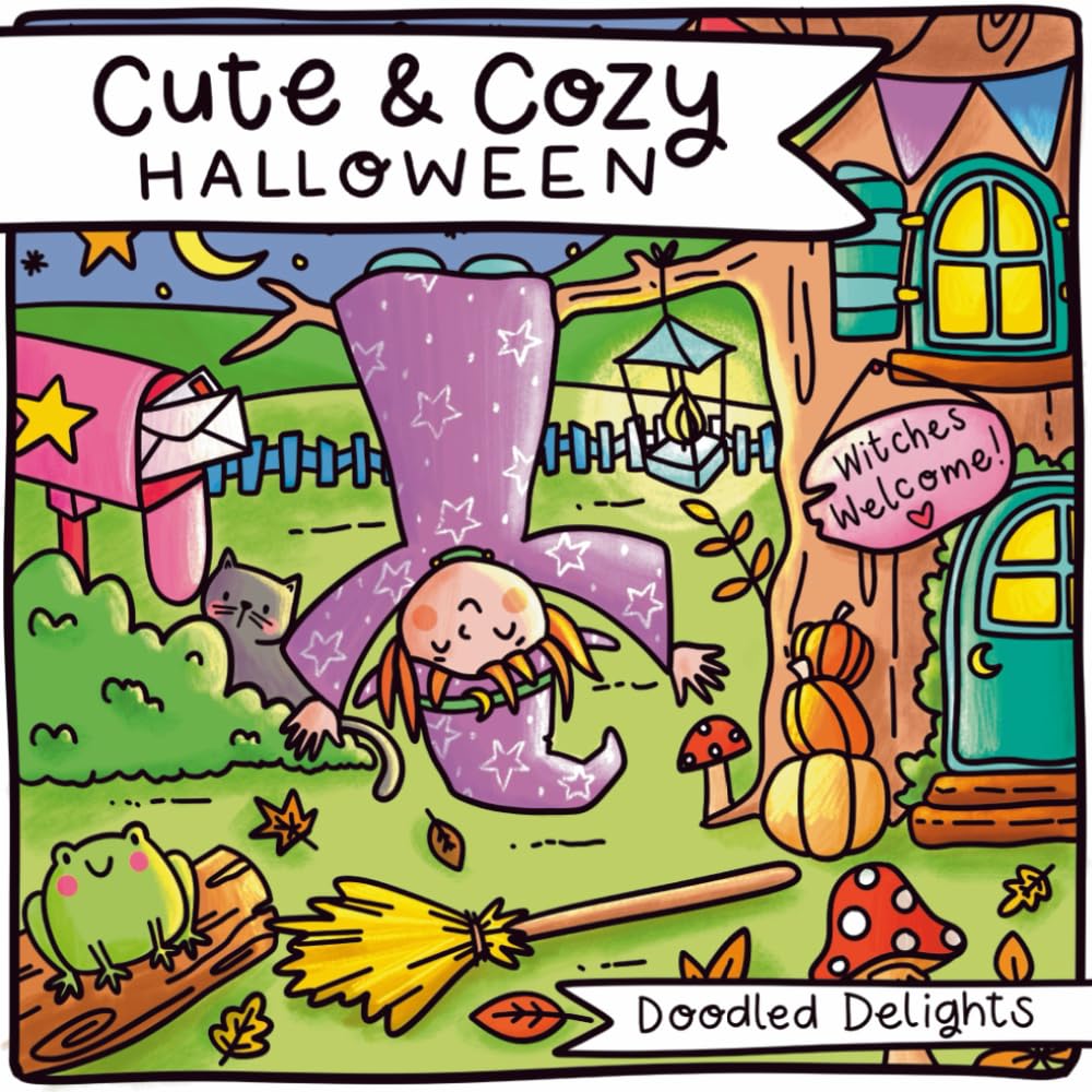 Cute & Cozy Halloween Colouring Book: Relax & unwind with the cutest Halloween characters!