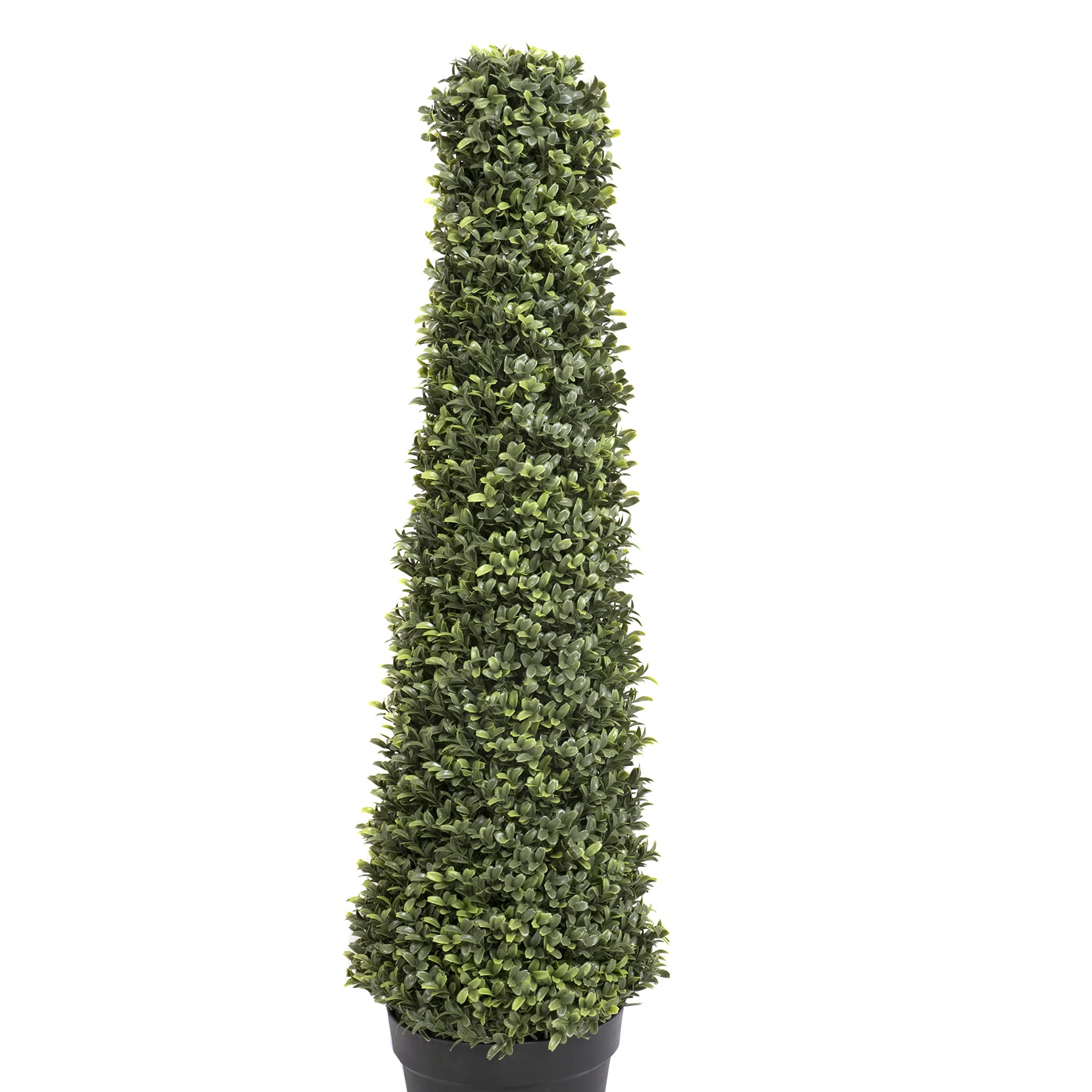 GreenBrokers Lot de 2 Arbres topiaires artificiels en Forme de cône de buis en métal Vert 100 cm