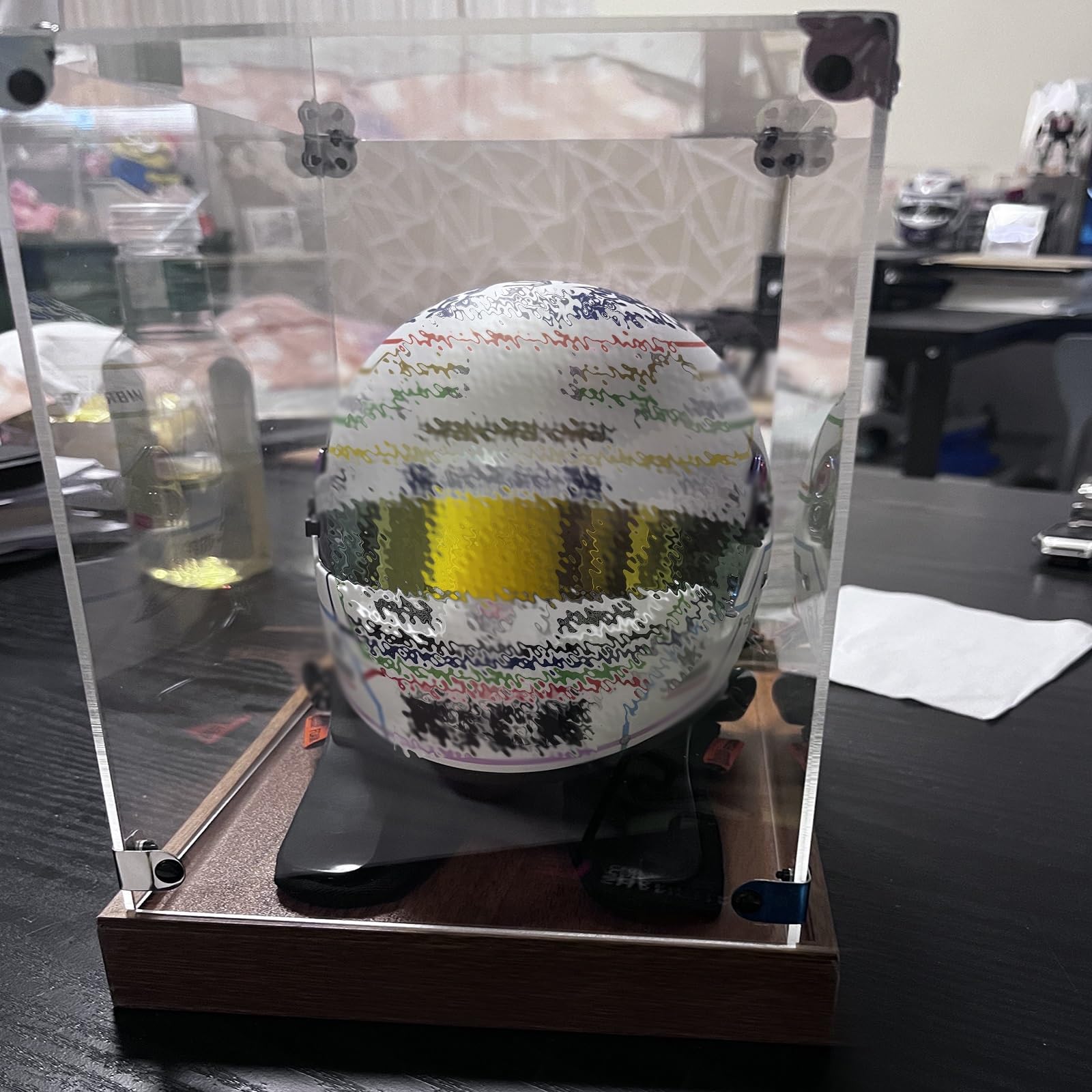 Vitrina de acrílico Caja expositora para casco de fútbol, ​​cajas acrílicas transparentes para coleccionables/cajas de plástico transparentes para vitrina, contenedores de almacenamiento para(LxWxH 20