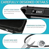 Vista 5 de Security Case LockBox with Code, Portable Safe Box with Removable Chain Combination Lock Box Mini Anti-Theft Travel Safe Waterproof Lockable Box for