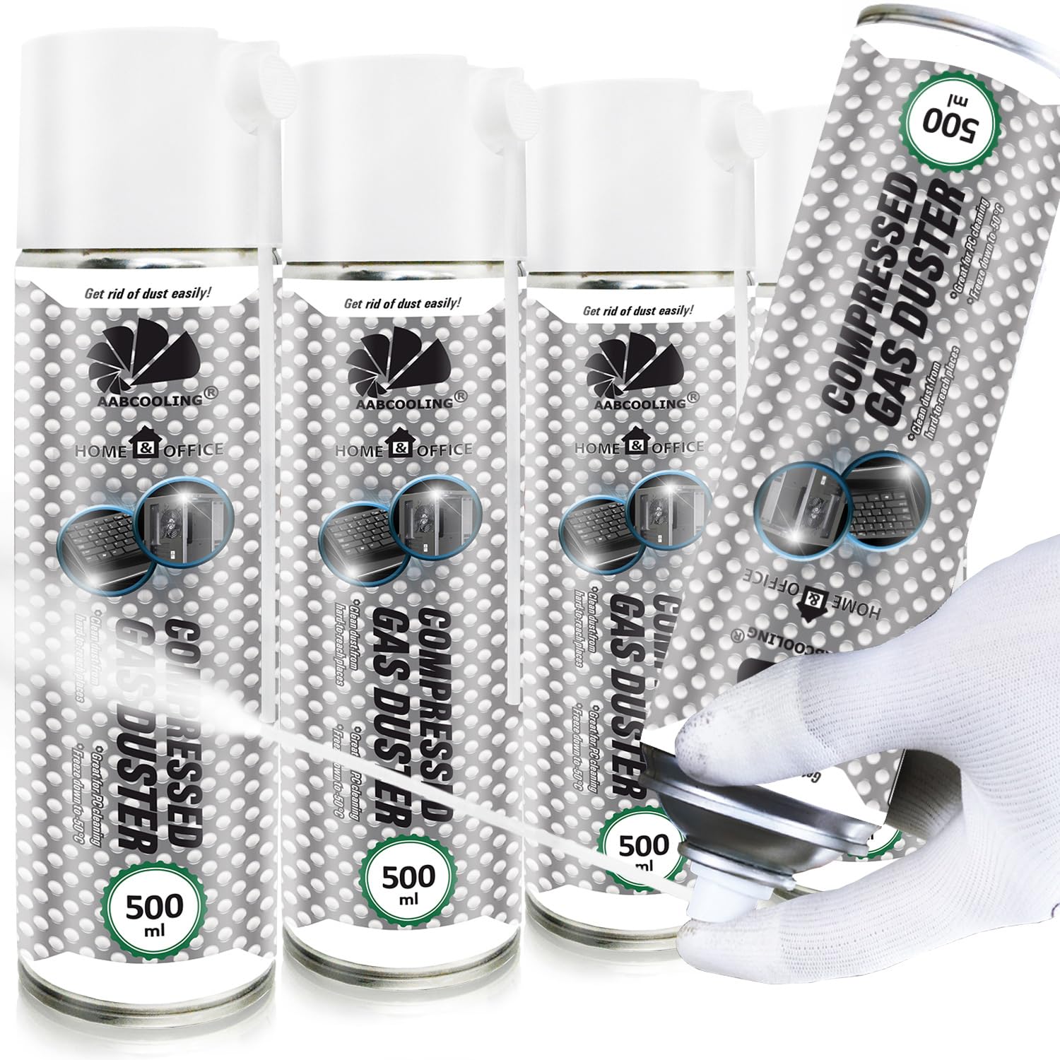 AABCOOLING Bombe Froid, Sprays nettoyants pour moteur Home&Office Gas Duster 500ml-4 Pièces - Bombe de Froid, Bombe air froid Freeze, Spray Froid jusqu'à -50 °C, Bombe air froid Freeze, Auto et Moto