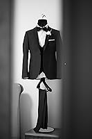 Vista 5 de DisplayTown Maniquí de torso masculino y femenino con soporte de metal, cuerpo con respaldo hueco, apilable, forma de vestido para exhibición