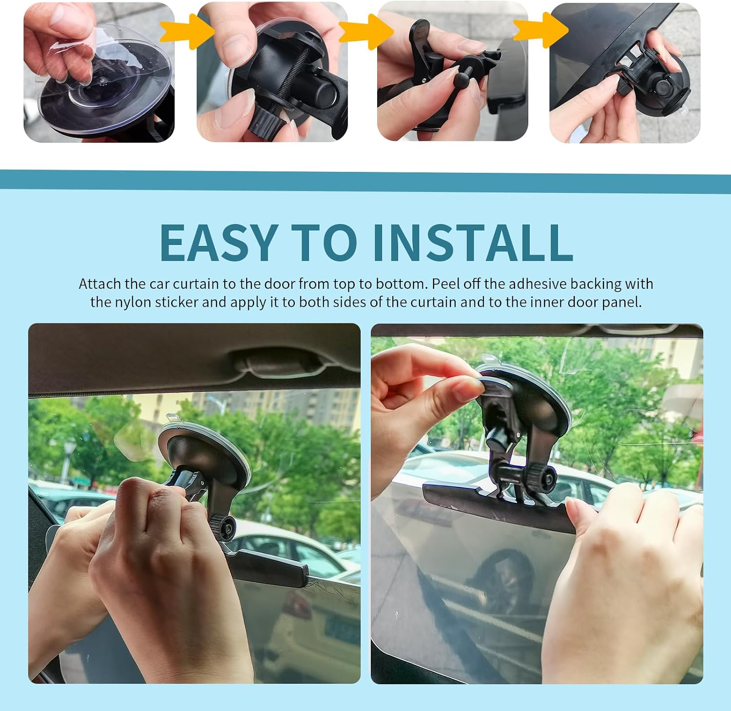 180° Adjustable Sun Visor Extender for Car,Suction Cup Car Visor Extender Sun Blocker for Blocking Glare,Universal Visors Extenders Attachment for Cars Visors Accessories