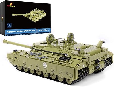 JMBricklayer Tank Building Sets for Adults, WW2 Military T28 Heavy Tank Model Kit, Army Tank Construction Vehicle Toy Home Decor History Collectible, Gifts for Boys Men Teens Adults 61502