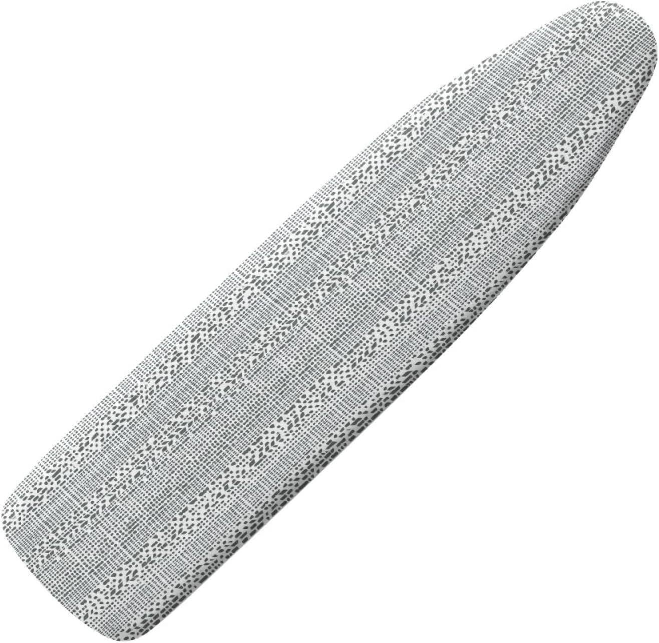 Iron Board Cover with Padding Standard Size Gray Vertical Stripe Padded Ironing Board Covers 15x54 Heat Reflective Extra Thick Wide Non Stick Scorch and Stain Resistant Heatproof
