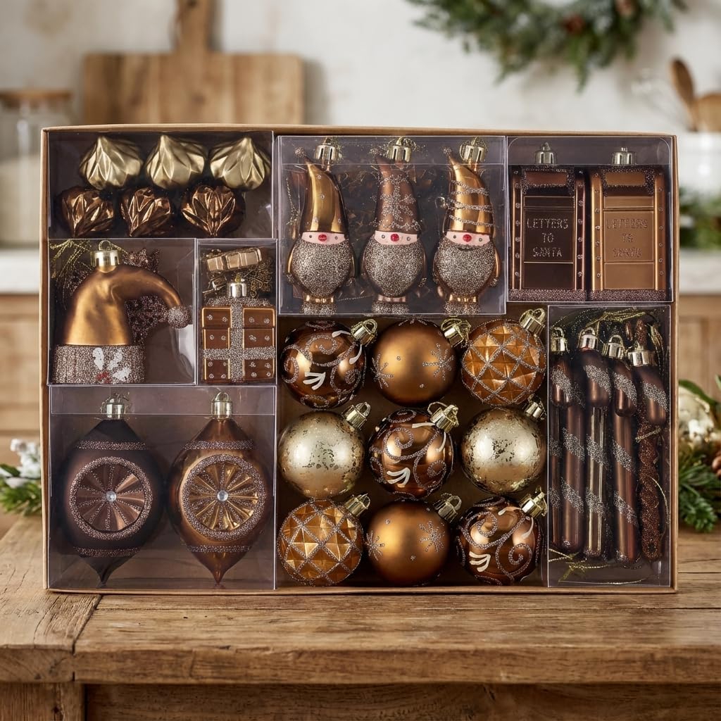 Valery Madelyn Christmas Tree Ornaments Set, 100ct Red and Gold Shatterproof Christmas Tree Decorations Bulk, Luxury Hanging Ball Ornaments Bulk for Xmas Holiday Party Decor