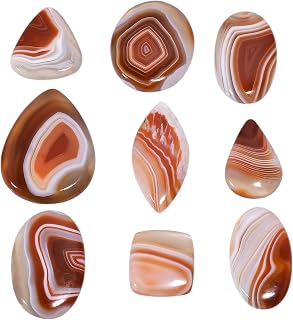 [30-40mm] (3pcs) Orange Banded Agate Mix Shape Gemstones Cabochons, Jewelry Making Loose Gemstone, Polished Gems, DIY, Wire Wrapping, Reiki, Wikka, Healing Crystals, Bulk Gemstone Deal