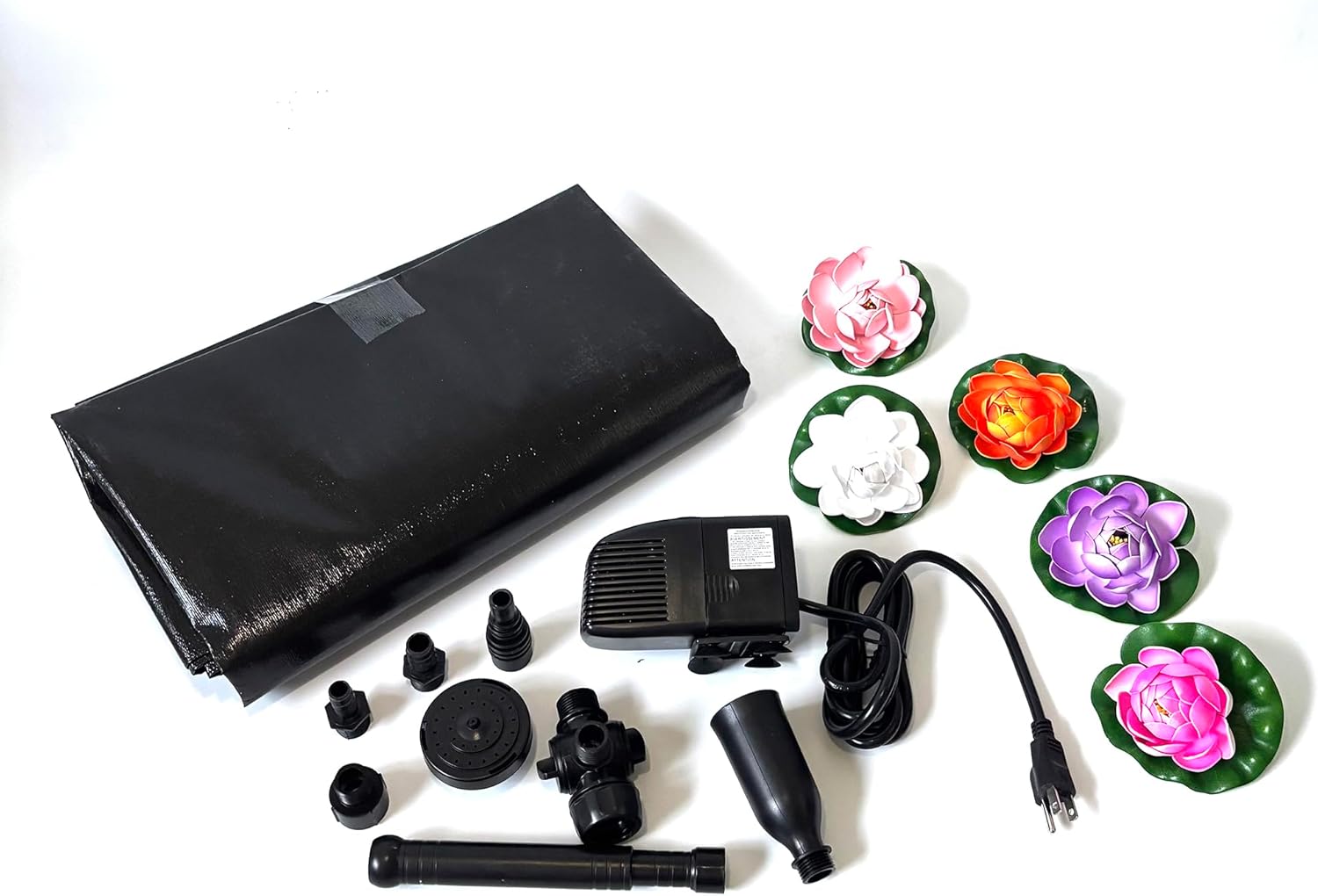 Pond Kit Water Garden Fountain KOI Pond KIT Liner & Pump 9' X 6' Liner & 5 Water Lilies