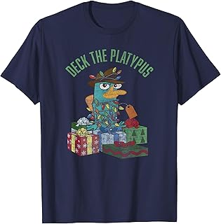 Disney Phineas and Ferb Christmas Perry Deck The Platypus T-Shirt