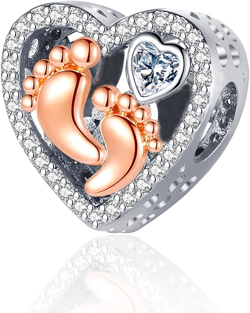 RMMY Charm Love & Heart Baby Paws Charms 925 Sterling Silver Pendant Dangle Beads for European Bracelets and Necklaces,Chriatmas Halloween Valentine's Day Birthday Jewelry Gifts for Women & Girls