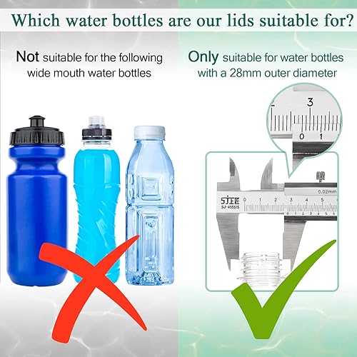 Miniatura 3 de Yulejo Tapas de repuesto de plástico para botellas de agua de 1.102 in, tapa de botella deportiva trenzada, tapa de botella de agua reutilizable,