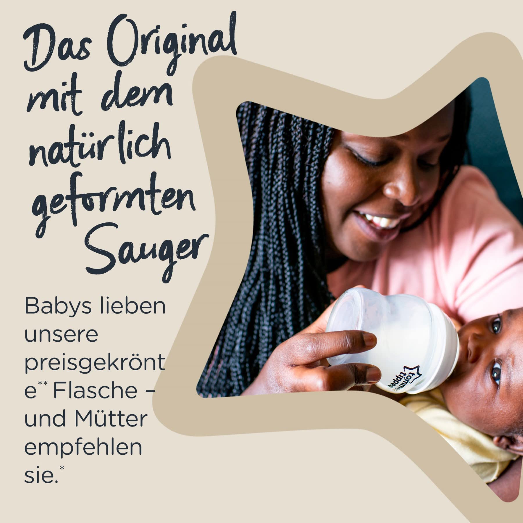Tommee Tippee Closer to Nature Babyflaschen Starterset, Natürlich geformter Trinksauger mit Anti-Kolik-Ventil, Verschiedene Größen, Klar (Farbe und Design kann variieren)