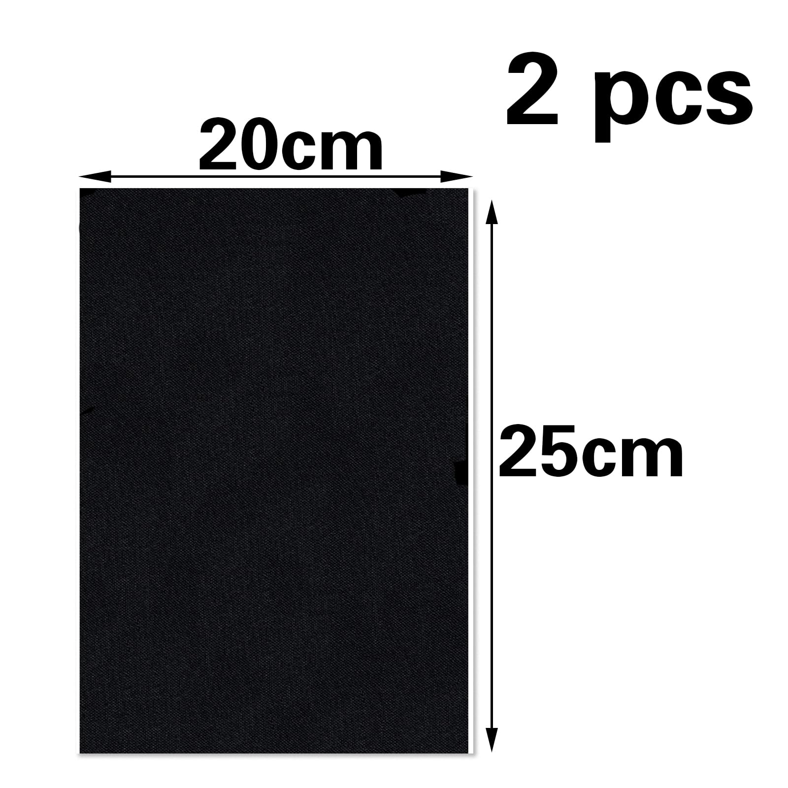 2 Pezzi Toppe Riparazione Tessuto Autoadesive Nere 10x20cm, Cerotti Per Abiti E Tende - Foto 2