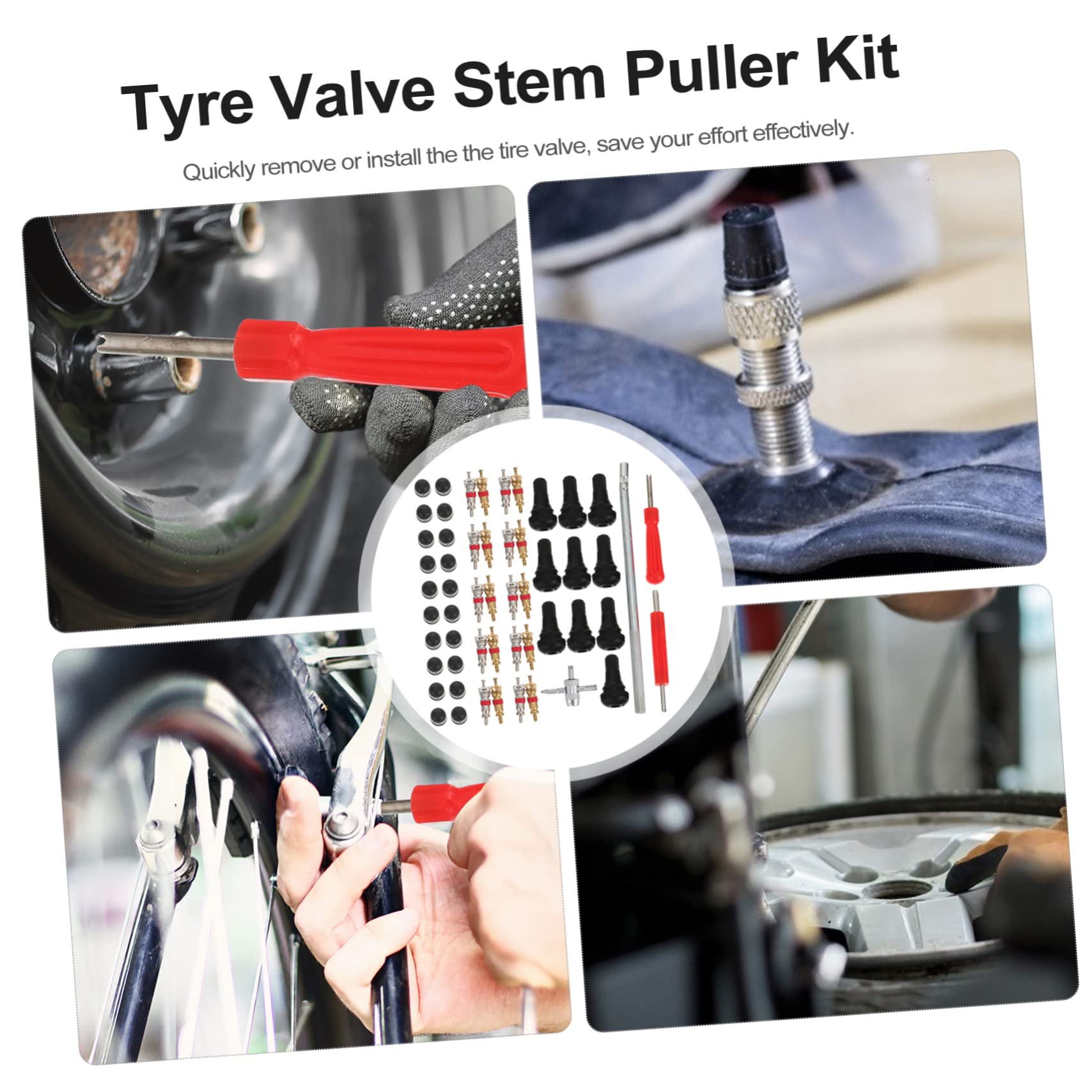 ABOOFAN 1Set Tire Valve Stem Tool Kit Installation Set for Efficient Tire Repair Includes Tire Core Puller Snap Valve Removal Tool for Maintenance