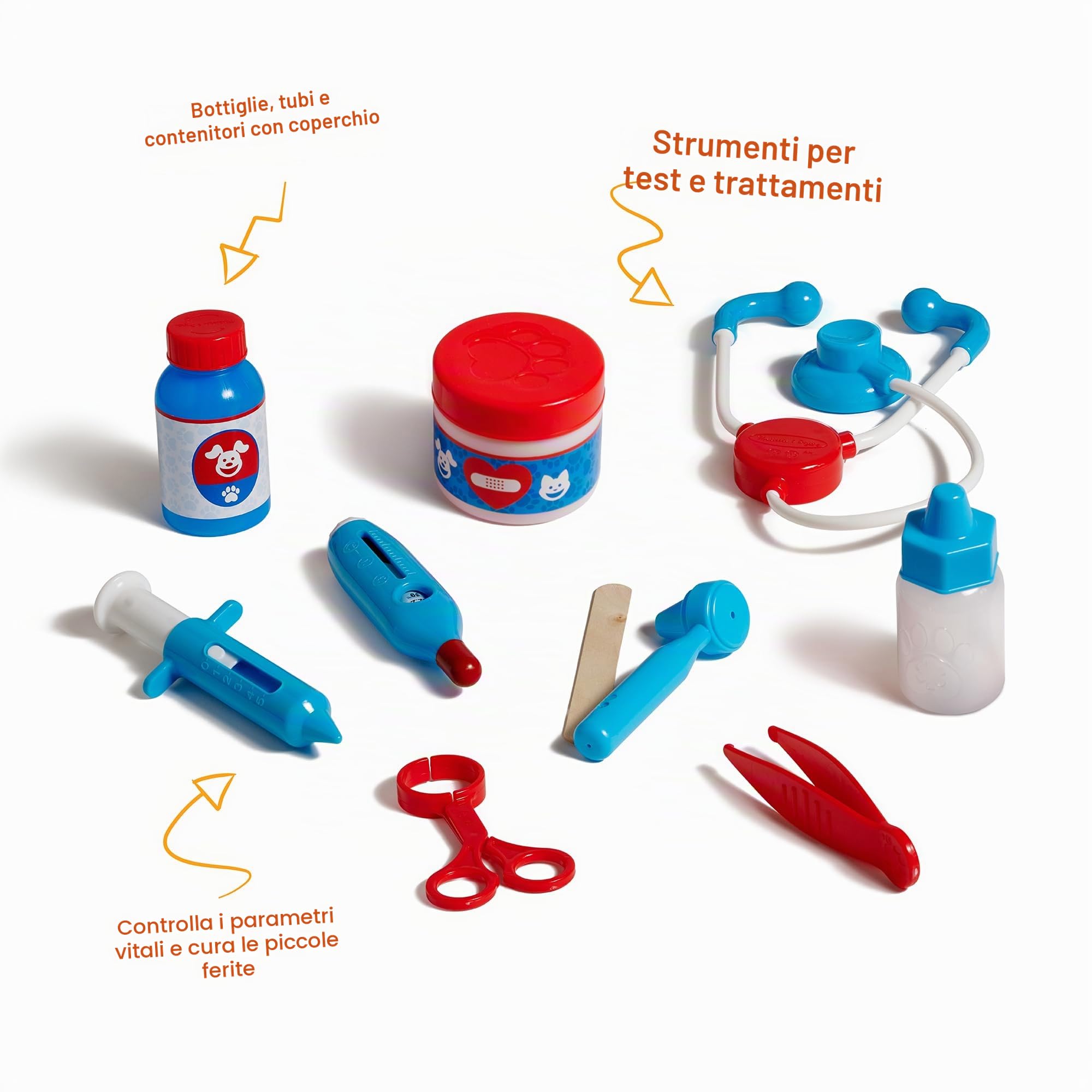 Melissa & Doug Set Per Piccoli Veterinari - Gioco da Veterinari con Attrezzi, Peluche Cane e Gatto, Gioco Educativo, Giochi di Imitazione Montessori per Bambino e Bambina, 3+ Anni