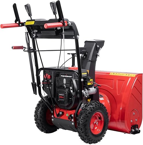 Miniatura 8 de PowerSmart Soplador de nieve de 24 pulgadas, 2 etapas, motor de 212 cc, alimentado a gas con arranque eléctrico PS24
