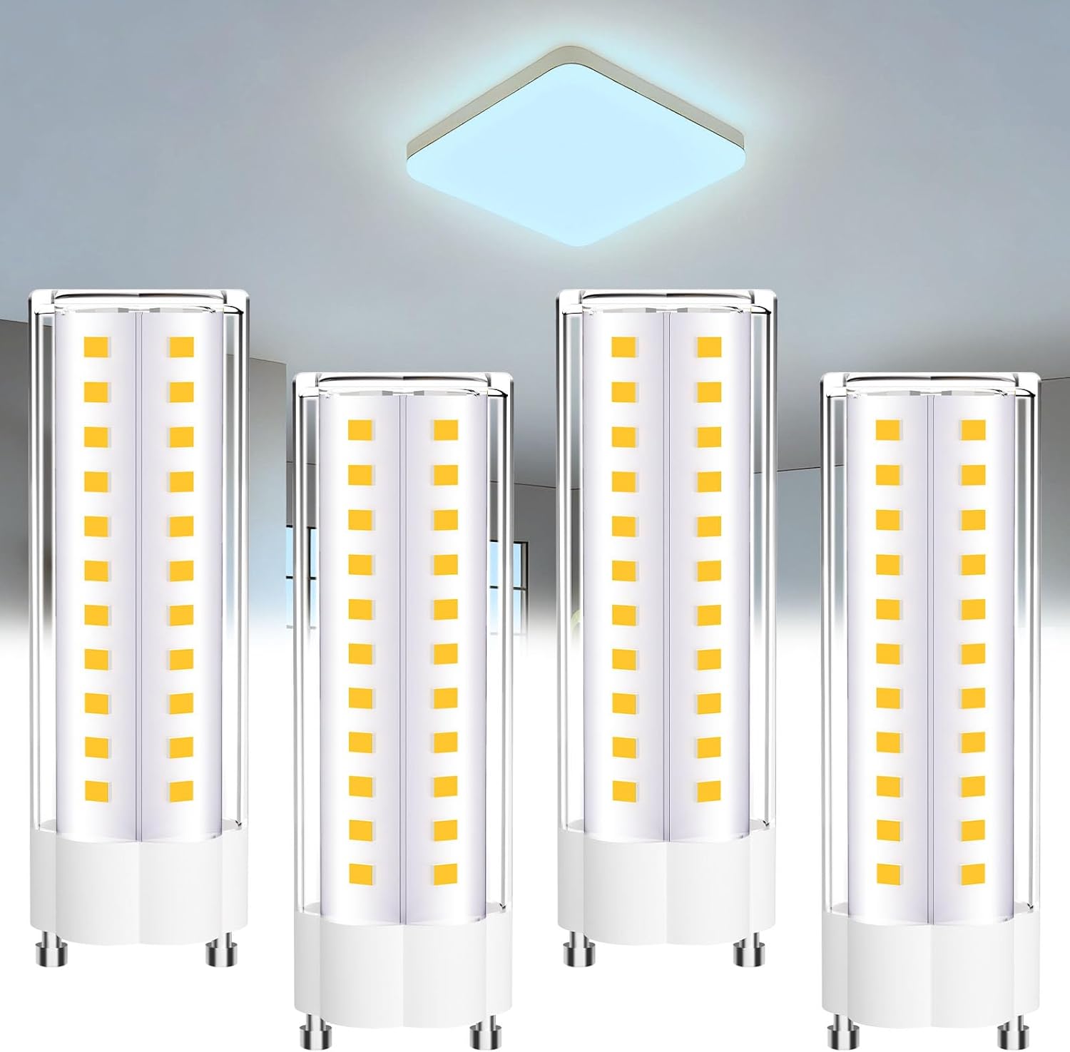GU24 LED Bulb 4000K Natural White T2 Mls18guww GU24 LED Light Bulb 1500lm 120V Replace CFL Twist-in 2 Prong 18W 23W Fluorescent Light 100W Incandescent Replacement 4-Count