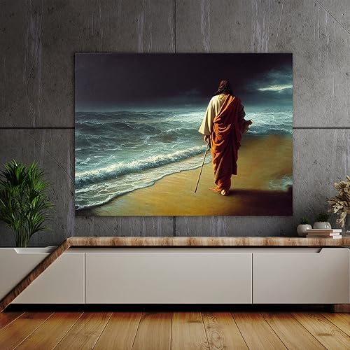 Vista 104 de Sense Canvas Jesús 1 - Lienzo decorativo para decoración del hogar, póster de pared XL, 48 x 36 / 1.5 pulgadas Jesús 1,Jesús 17,Jesús 18,Jesús