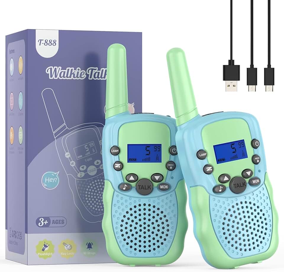 Selieve Walkie Talkies for Kids Rechargeable, Toys for 4-12 Year Old Boys or Girls, Indoor Outdoor 3 KM Range 22 Channels 2 Way Ra