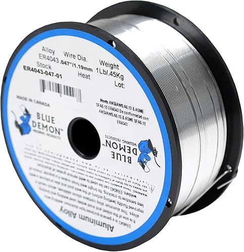 Miniatura 15 de Blue Demon ER4043 x 0.030 x 1 libra x 10 unidades de alambre de soldadura de aluminio de uso general MIG/GMAW, todas las posiciones con aditivos