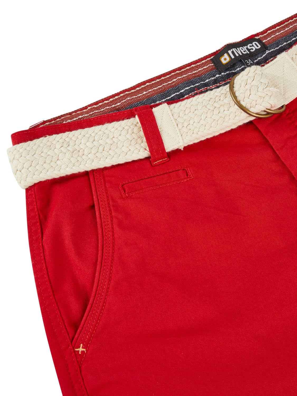riverso RIVHenry Pantalones Cortos Chinos Bermudas Pantalones Cortos, 98% algodón, Azul, Claro Azul, Marino, Rojo, Verde, Naranja, Beige, Gris, W30 - W42