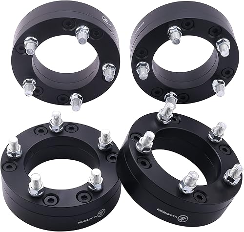 VLAOSCHI Adaptadores de rueda forjados negros de 6 x 5.5 a 5 x 5.5 pulgadas con pernos M14x1.5 compatibles con Chevy GMC - Adaptador de 6 lengüetas